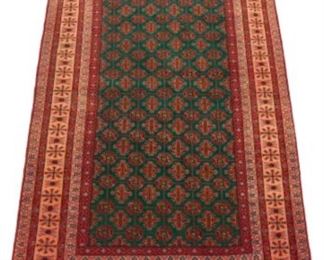 Vintage Very Fine Hand Knotted Turkoman Carpet 