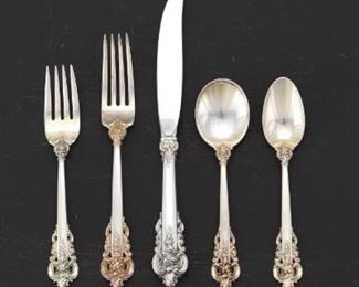Wallace Sterling Silver Tableware Dinner Service for Eight, 
