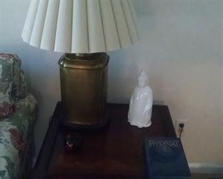 many side tables  and table lamps  . side table by Hekman