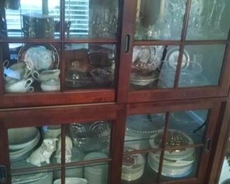 nice large cabinet . Lots of china  Ethan Allen Cabinet 