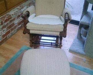 glider rocker and foot stool 