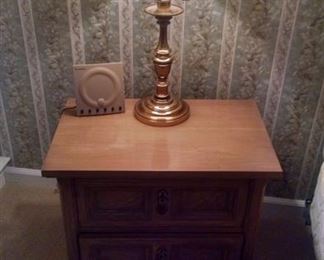 night stand . Lamp with capiz shell shade 