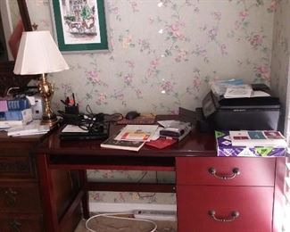 desk and printer - office supplies 