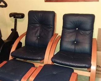 Chairs with foot stools 