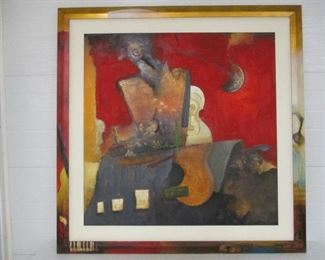 "Medlodium" oil on canvas signed Emanuel Mattini