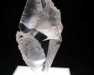 "Crystal Fire" acrylic sculpture signed Michael Wilkinson