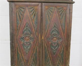 Country style carved 2 door cabinet