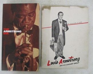 1950's Louis Armstrong autographed program & boxed CD set