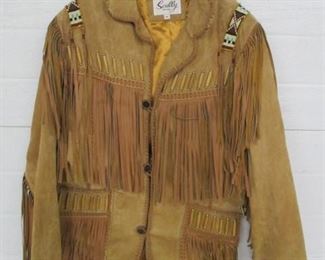 Scully seude leather beaded & fringed Western coat - size 42