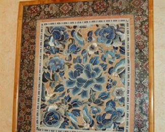 Several Oriental silk panels
