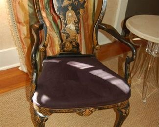 Chinoiserie open arm chair