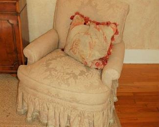 One of pair of custom chairs