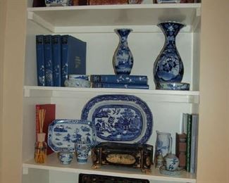 Collection of blue and white with Imari charger