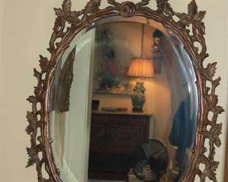 Metal beveled wall mirror