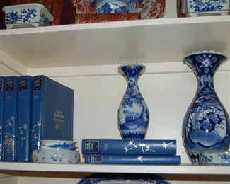 Blue and white