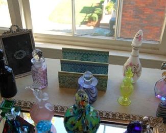 Perfume bottles and Murano glass