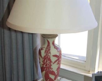 Pair of Emile Galle glass lamps