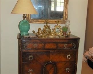 French-style chest with antique French mirror