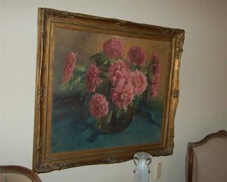 One numerous floral oil on canvas