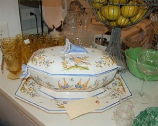 French Faience tureen and underplate