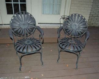 Set of metal chairs