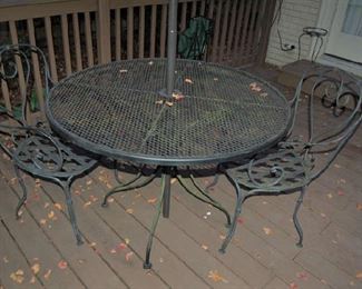 Table and chairs for deck