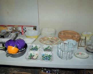 Various dishes and serving pieces
