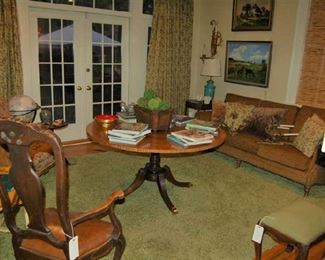 The den with round Baker table