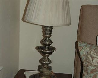 Silver tone lamp