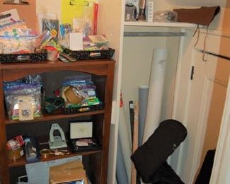Closet full of home office supplies