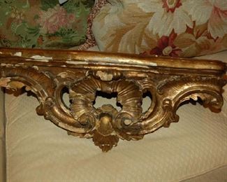 Gilt wood shelf brackets