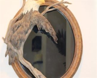 Eagle wood framed mirror
