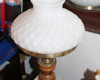 Milk glass lamps