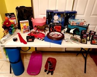 Stewart Little Remote control car, Disney Original Plate, exercise equipment, vacuum seal bags, red wagons