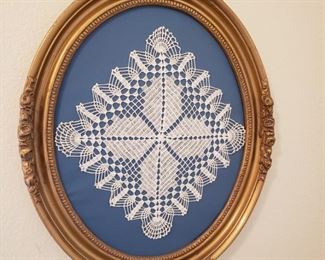 framed doilies