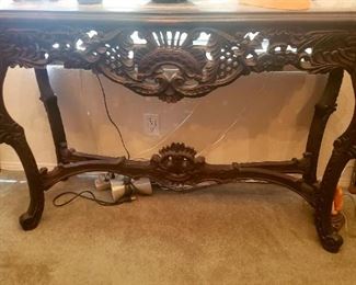 antique french marble top console table