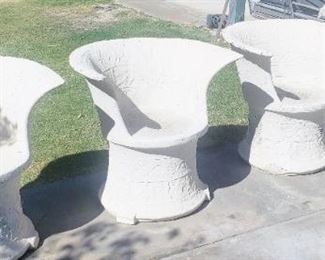 Concrete garden chairs