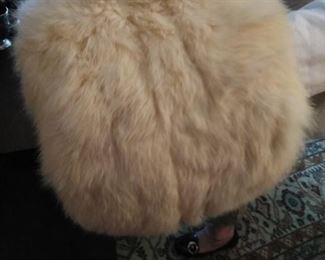 Vintage rabbit fur hand warmer