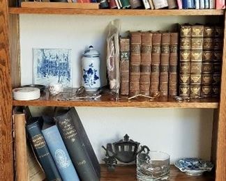 Old books and oriental pieces throughout the home
