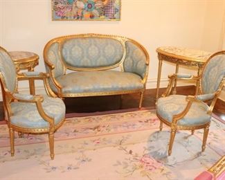 Provincial Seating with Side Tables