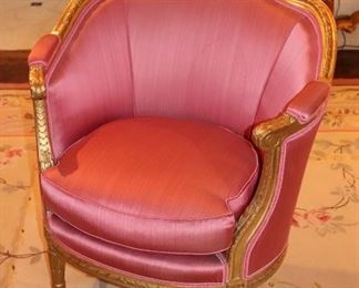 Pink Upholstered Provincial Chair