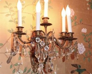 Pair of Crystal Wall Sconces