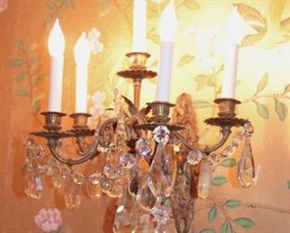 Pair of Crystal Wall Sconces