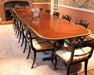 Traditional Dining Room Table with 12 Chairs