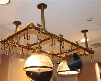 Kitchen Pot Hanger and Pair of Ceiling Fixtures