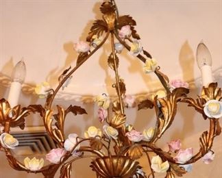Chandelier with Floral Accents