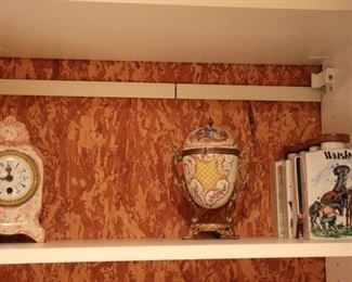 Vintage Clock and Covered Urn