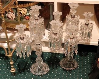 Pair of Crystal Candelabras