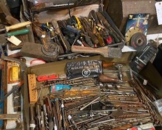 Huge selection of tools found in the trailer out back