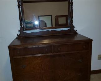 Antique mirrored dresser 